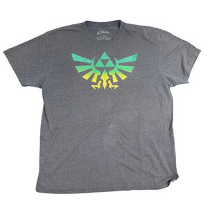 Legend of Zelda Nintendo Logo T-Shirt Gray Sz XL Gamer Comfort Y2K Soft Triforce